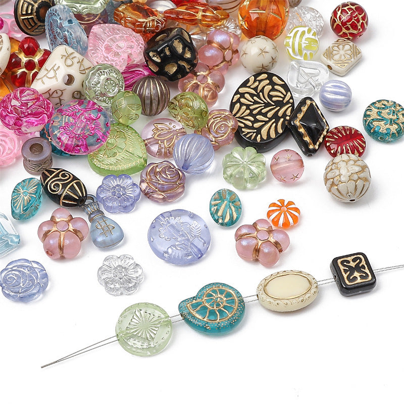 Acrylic Transparent Vintage Frosted Gold Scattered Beads Jewelry Accessories