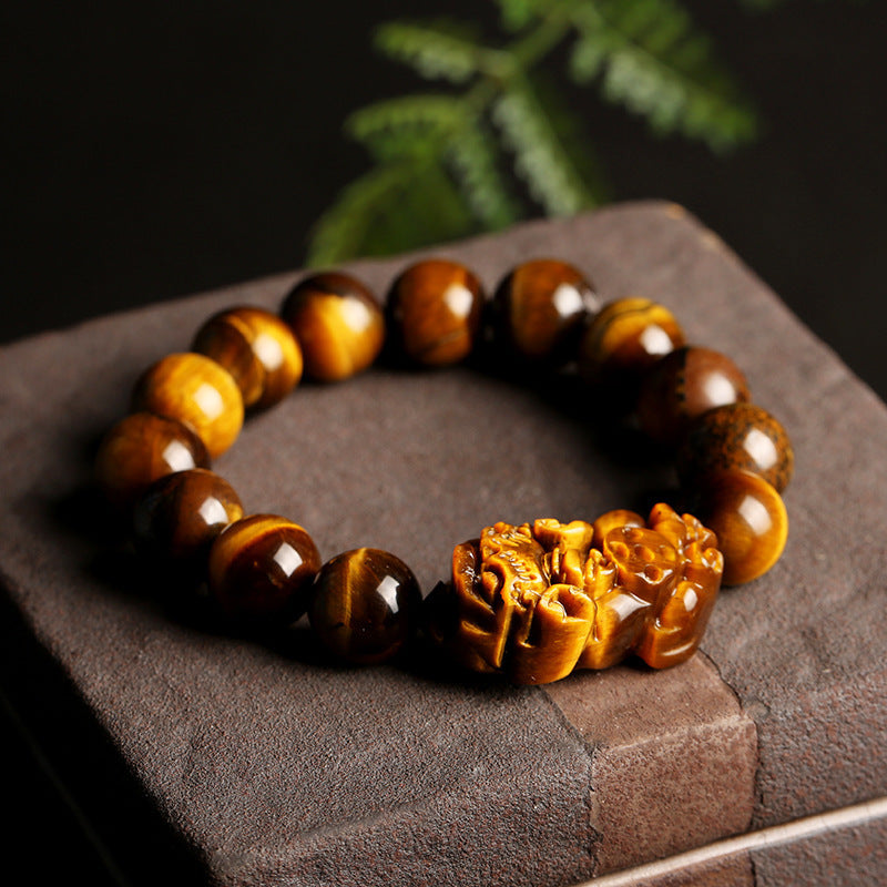 Women's & Men's Tiger's Eye Pi Plate Crafts Single Circle Life Minority Simple Bracelet