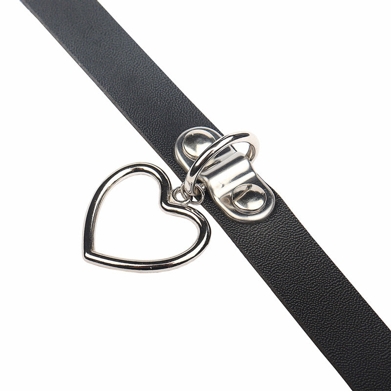 Women's Goth Style Soft Leather Love Choker Necklaces