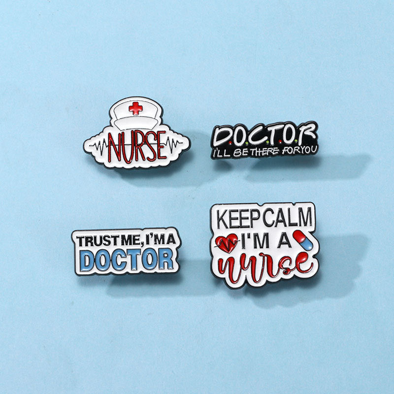 Letters Doctor Supplies Brooch Alloy Dripping Brooches