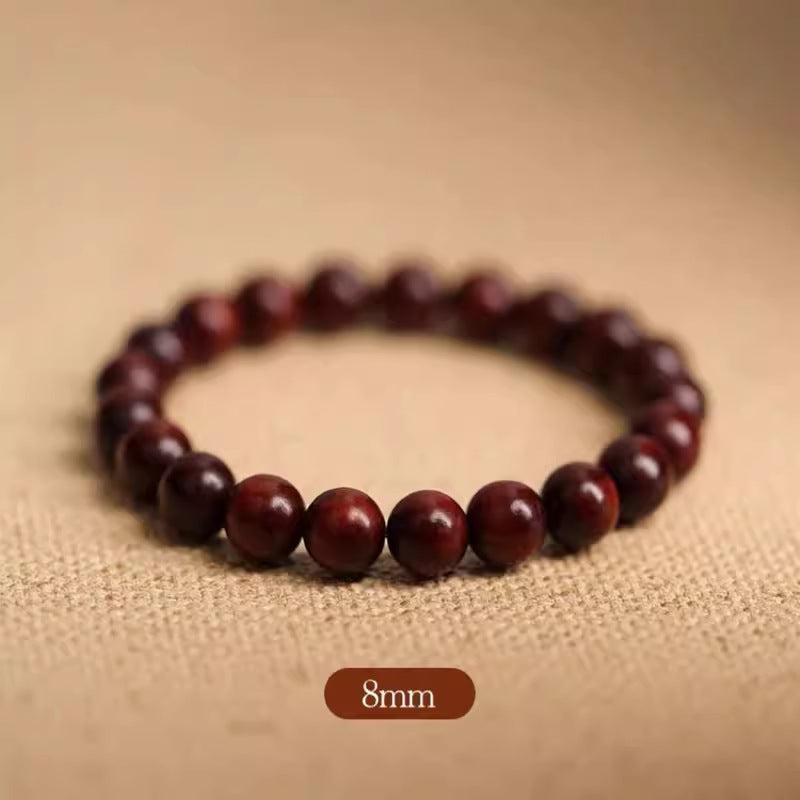 Women's & Men's Pterocarpus Jade Plate Crafts Single Ebony Buddha Beads Gold Sandalwood Bracelet