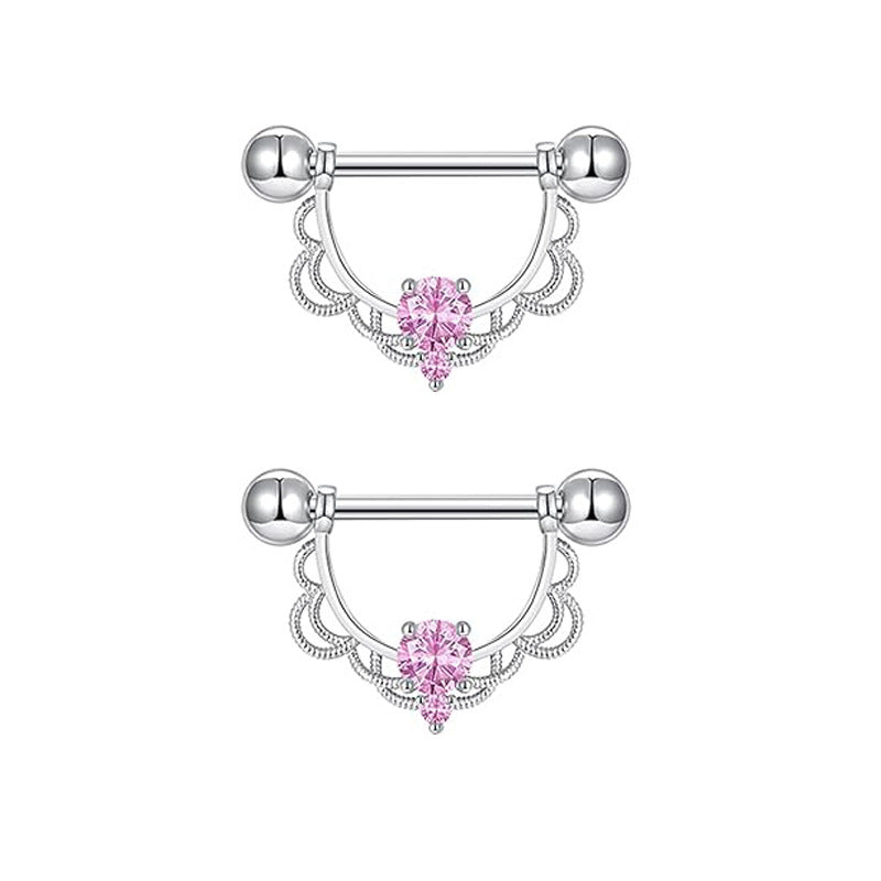 Series Nipple Heart-shaped Chest Stainless Steel Rings
