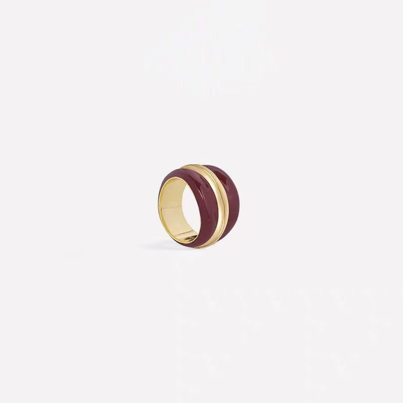 Women's Enamel Retro Easy Matching High Sense Simple Niche Design Rings