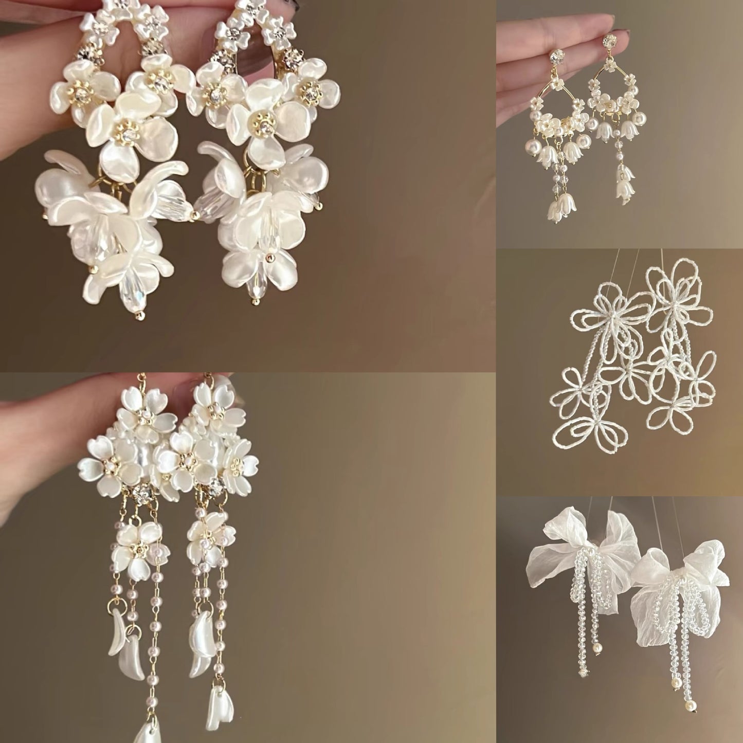 Pearl Flower Tassel Niche Temperament Atmosphere Affordable Earrings