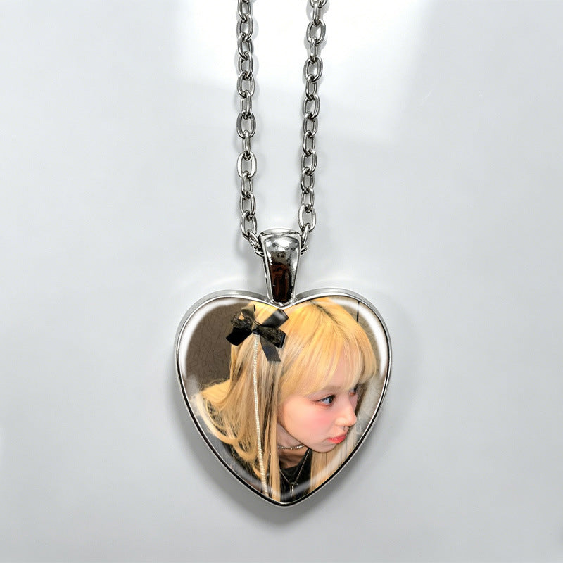 Love Alloy Korean Group Support Heart Sweet Beauty Fans Clavicle Necklaces