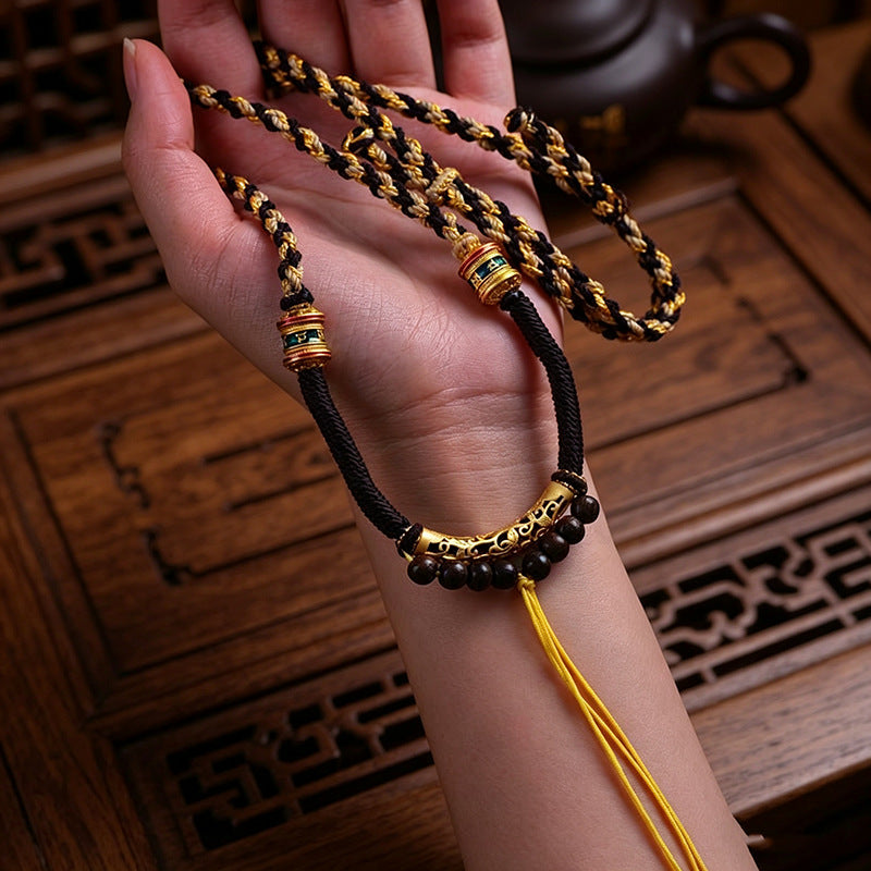 Style Tibet Beads Handmade Braided Rope Beeswax Amulet Bracelet