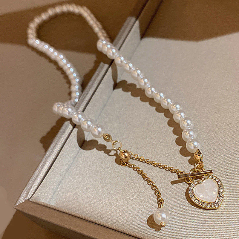 Women's Stitching Heart Clavicle Chain Light Luxury Necklaces