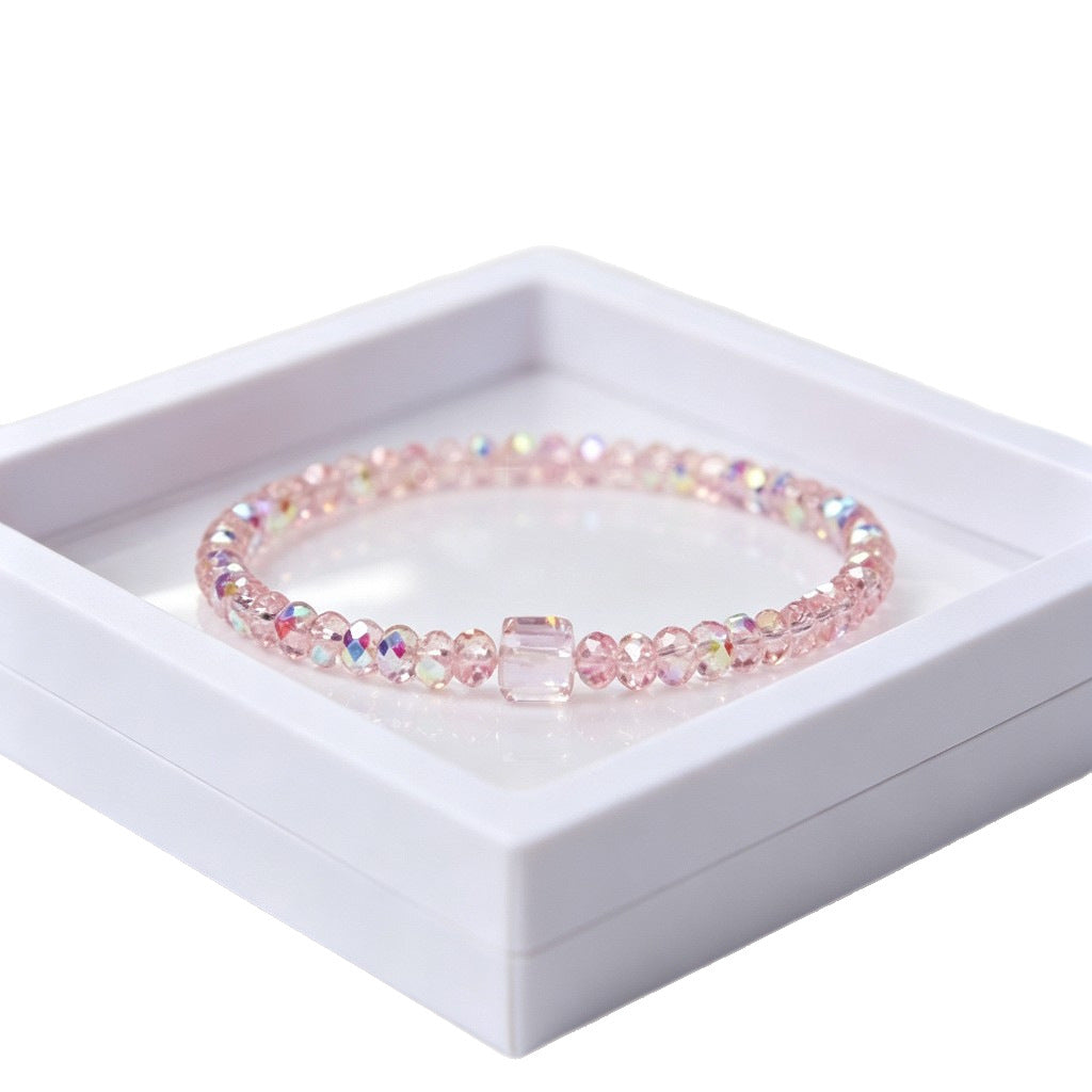 Women's Korean Elegant Couple Crystal Beaded Elastic Bracelet