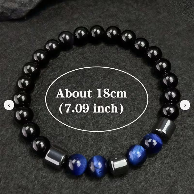 Beautiful Xi Obsidian Tricolor Tigereye Magnet Bracelets