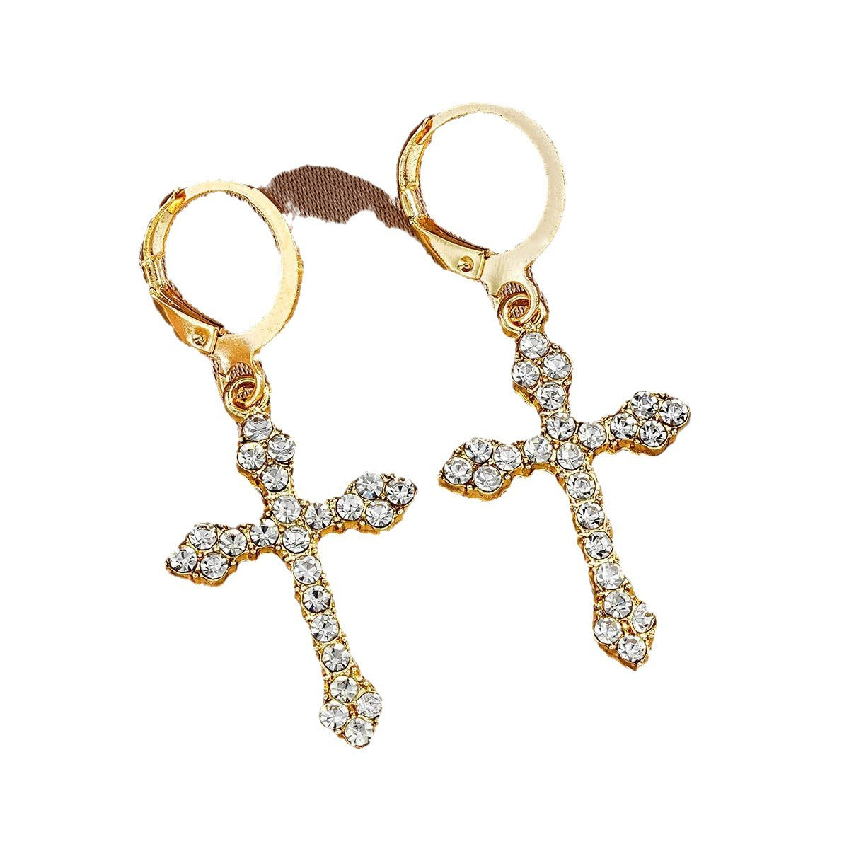 Women's Cross Ear Clip Creative Elegant Inlaid Earrings