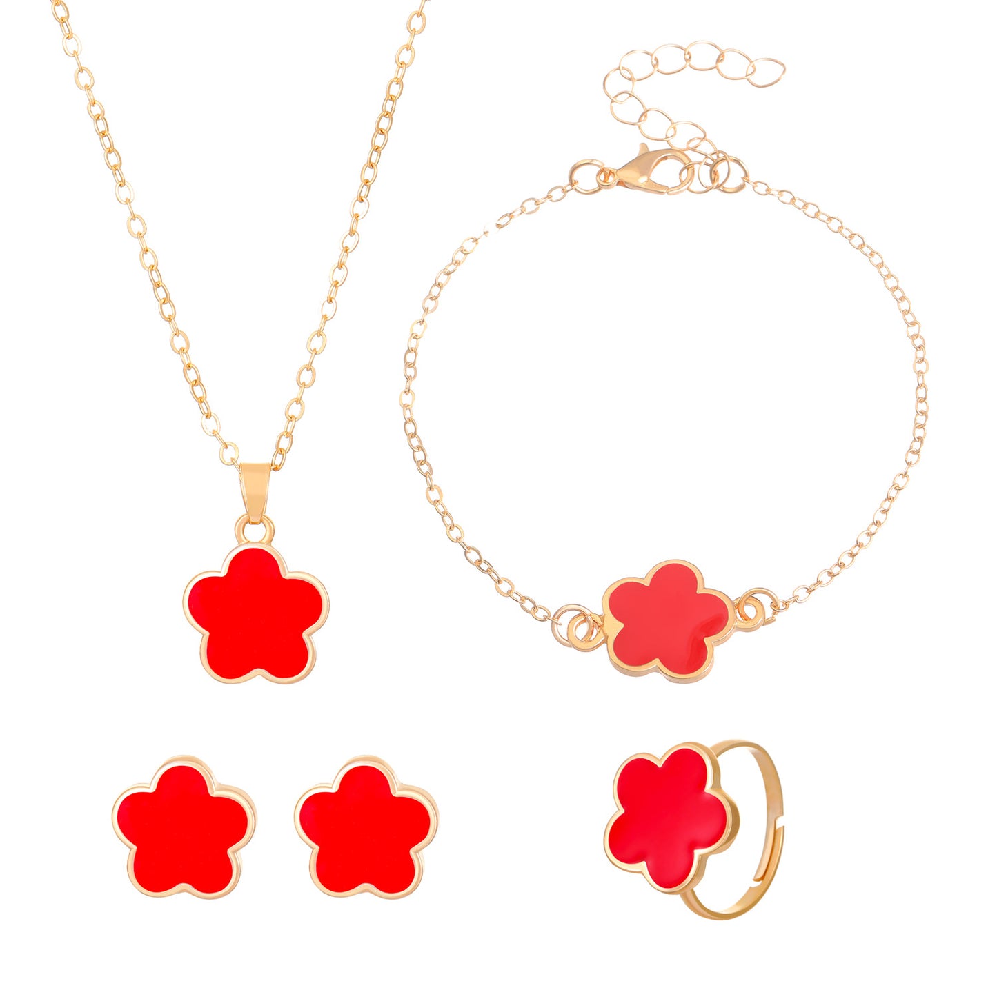 Women's Parthenocissus Grass Ear Elegant Clover Five Bracelets