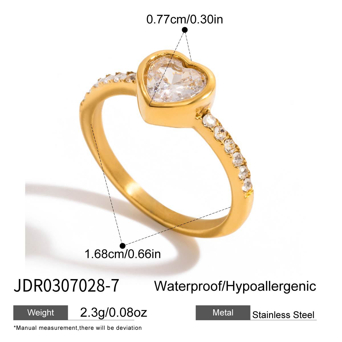 Stainless Steel Dropper Zircon Titanium Light Luxury High Sense Ring