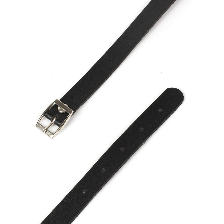 Women's Retro Punk Rock Leather Hand Strap Neck Band Clavicle Collar