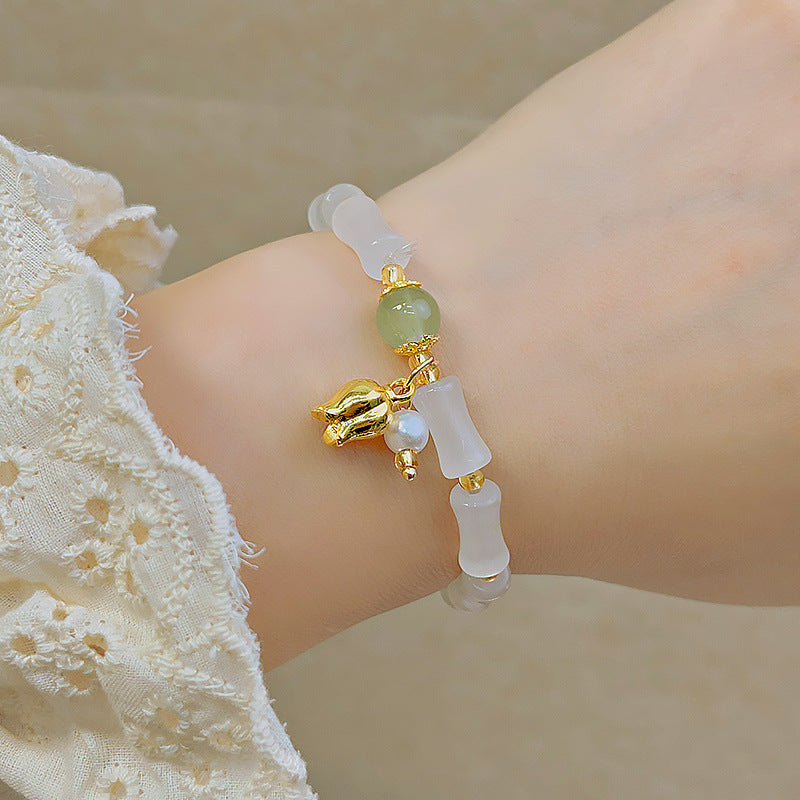 Glass Beaded Female Sweet Lily Gift Bracelets