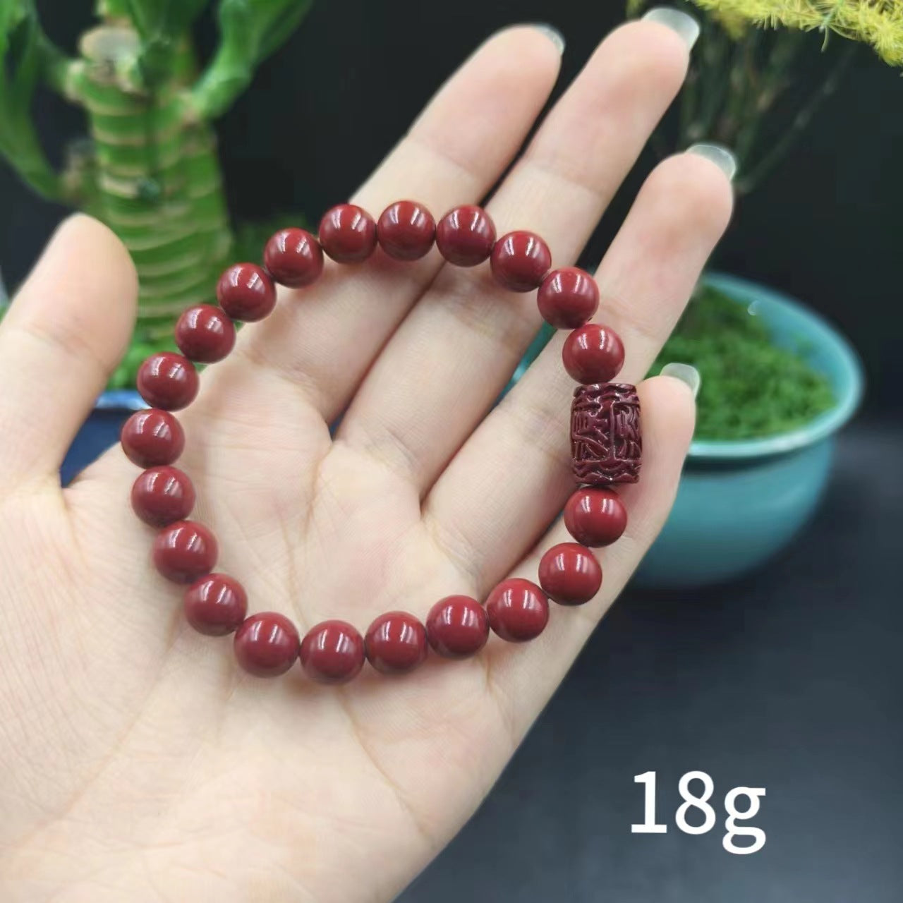 Women's & Men's Cinnabar Purple Gold Sand Single Circle Simple Buddha Beads Light Bracelet