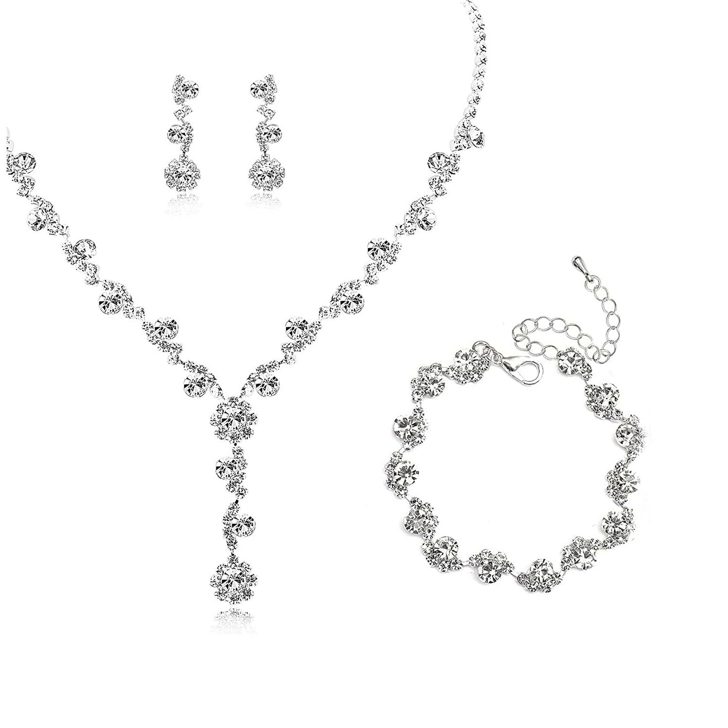Attractive Fashion Flower Tassel Bridal Three-piece Jewelry Set