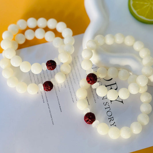 Jade Bodhi Root Beads Lotus Weathering Bracelets