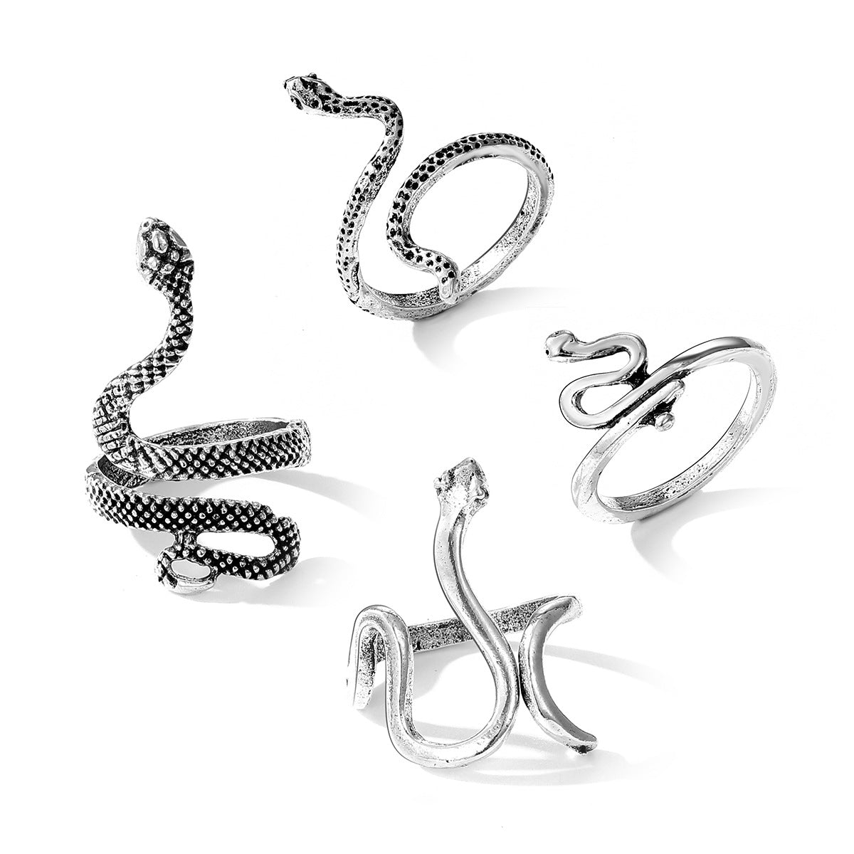 White Environmental Protection Knuckle Slender Snake Rings