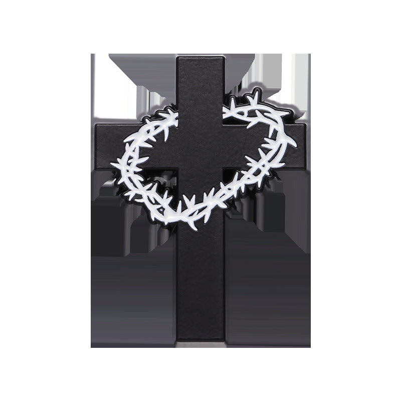Cross Creative Pattern Hot Black White Brooches