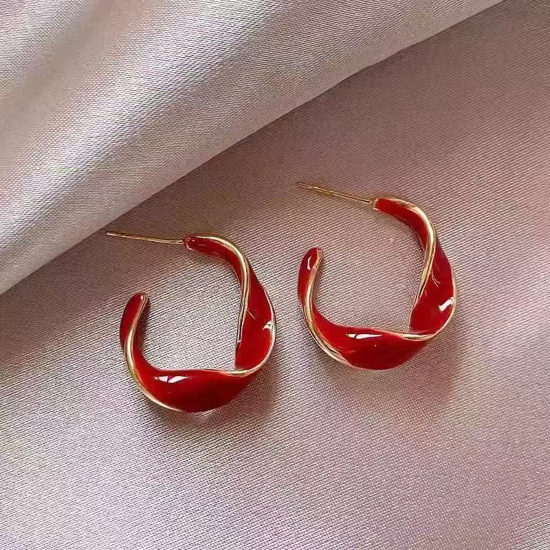 Gold Style Metal Niche Premium Graceful Stud Earrings