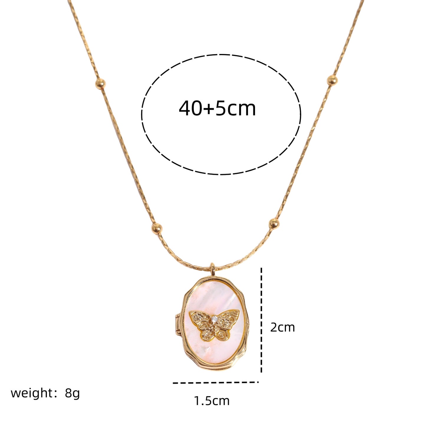 Durable Butterfly Shell Album Frame Vintage Necklaces