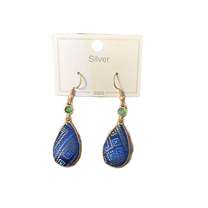 Women's Dynasty Brocade Exquisite Antique Water Drop Simple Han Rings
