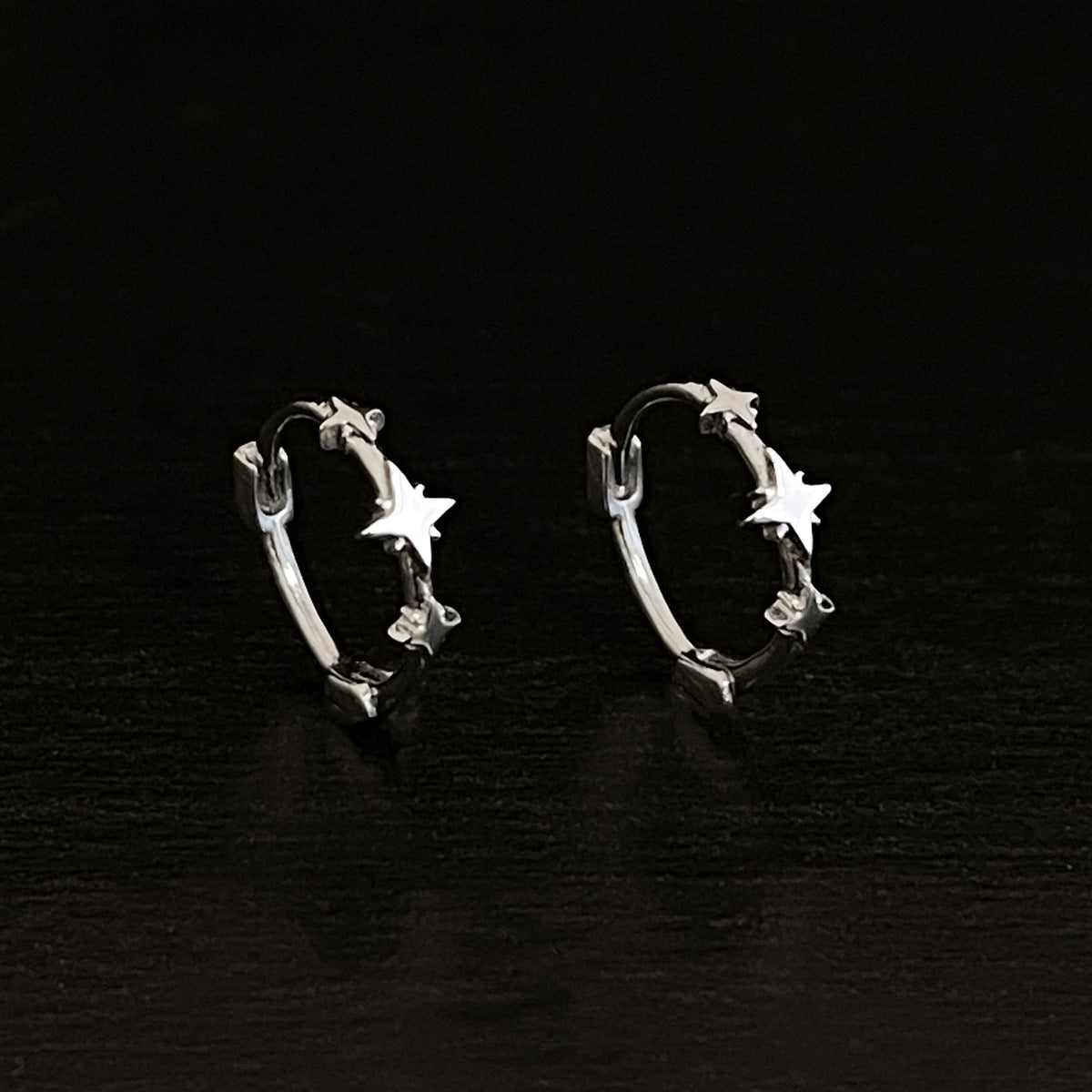 Women's Mori Flower-de-luce High-grade Sier Needle Four Stars Rings