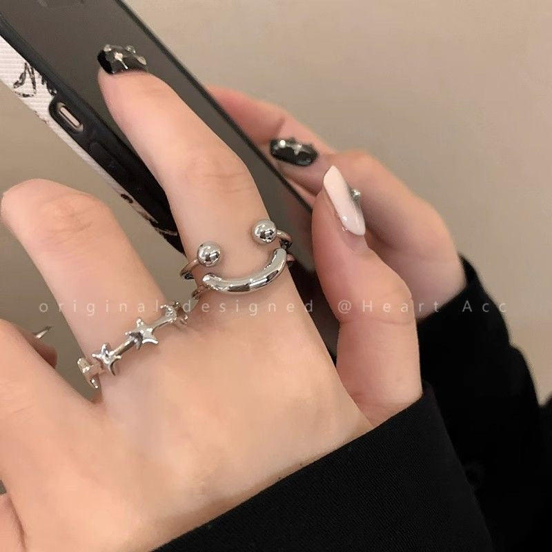 Face Star Open-end Female Fashion Personality Rings