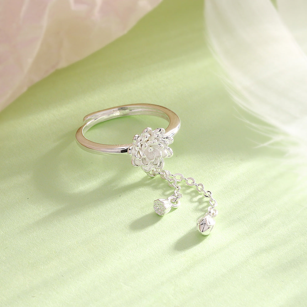 Chinese Design Flower Two World Huan Rings