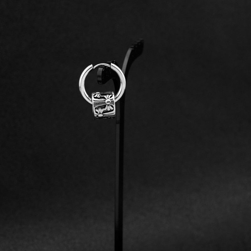 Men's Niche Titanium Steel Unique Single Simple Earrings