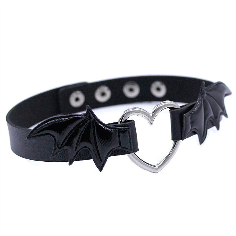 Skin Peach Heart Love Bat Wings Devil Necklaces