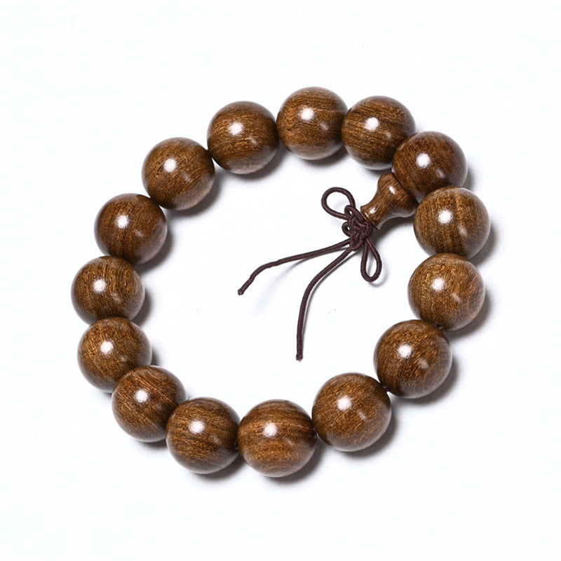 Women's & Men's Golden Sandalwood Submerged Buddha Beads Stall Bracelets