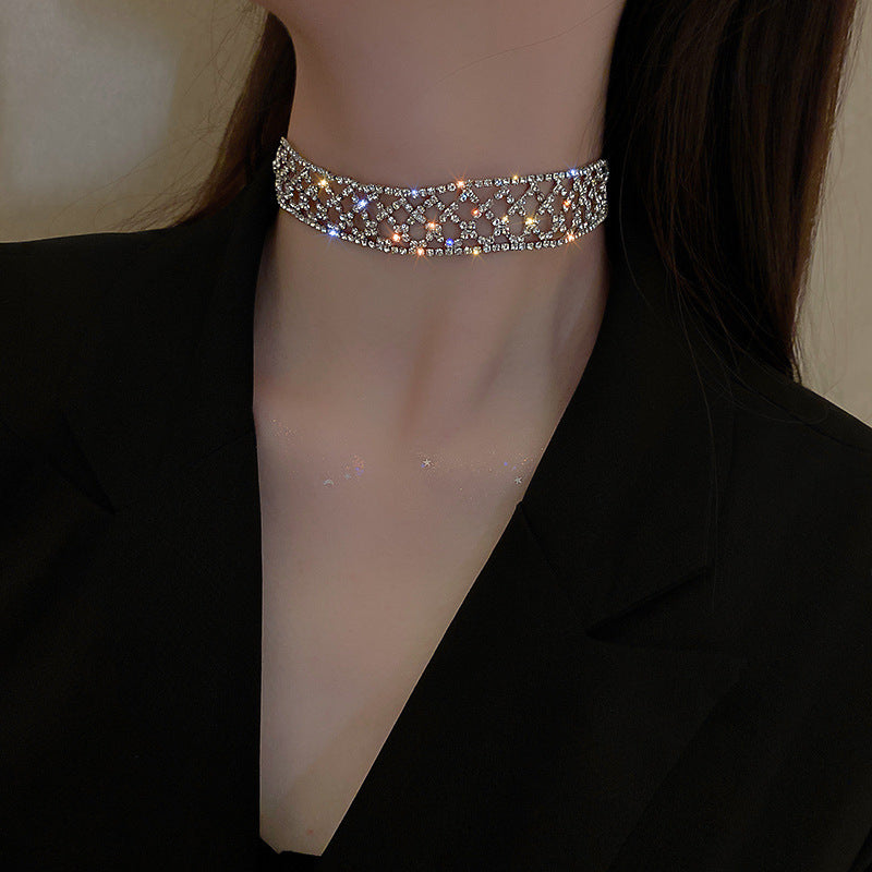 Women's Sexy Rhinestones Clavicle Chain Neck Short Collar