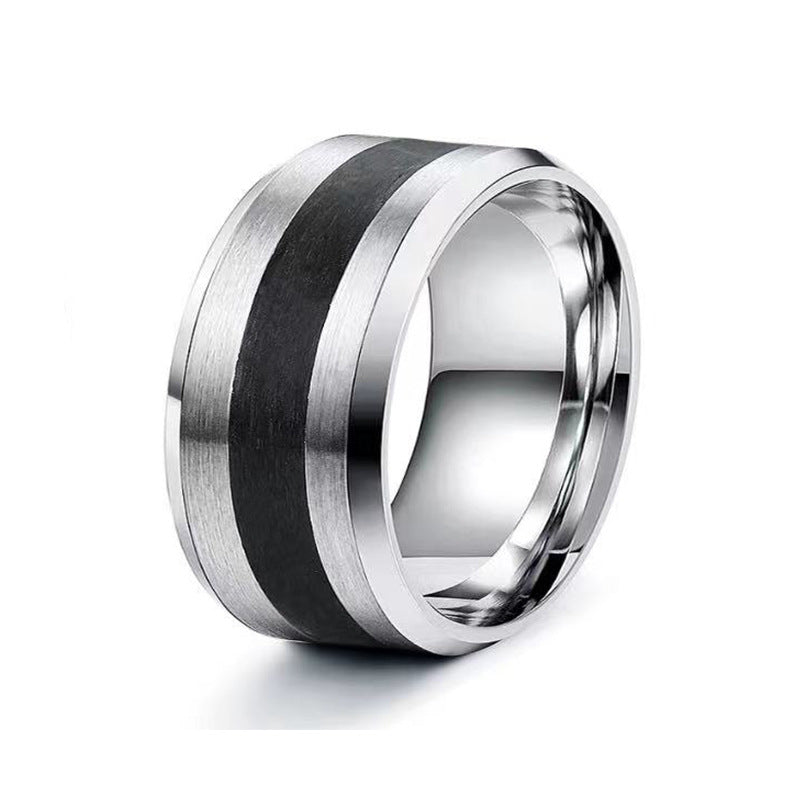 Men's Vintage Baked Fog Wen Titanium Steel Rings