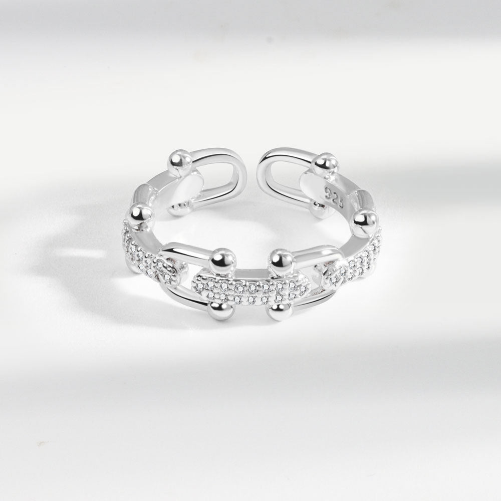Women's Chain Hollow Opening Korean Simple Vachette Rings