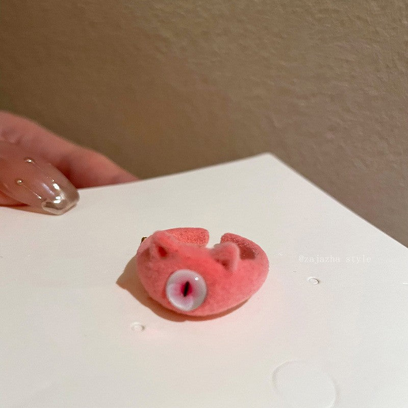 Funny Cute Little Monster Open Ended Pinky Ring