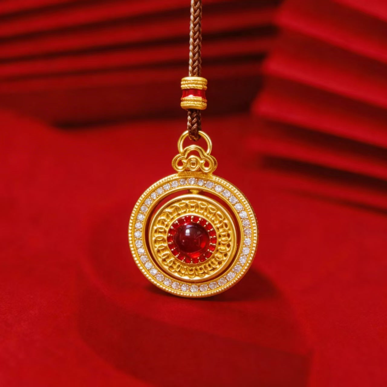 Women's & Men's Gourd Yellow God Of Wealth Buddha Mixed Alloy Retro National Necklace