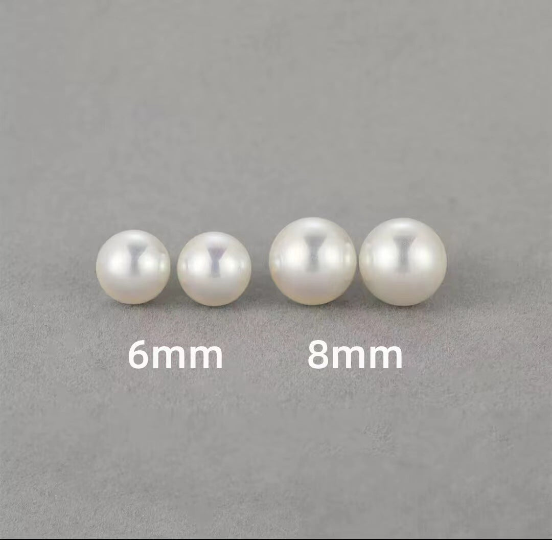 Women's Shell Pearl Ear Sterling Sier Perfect Circle Rings
