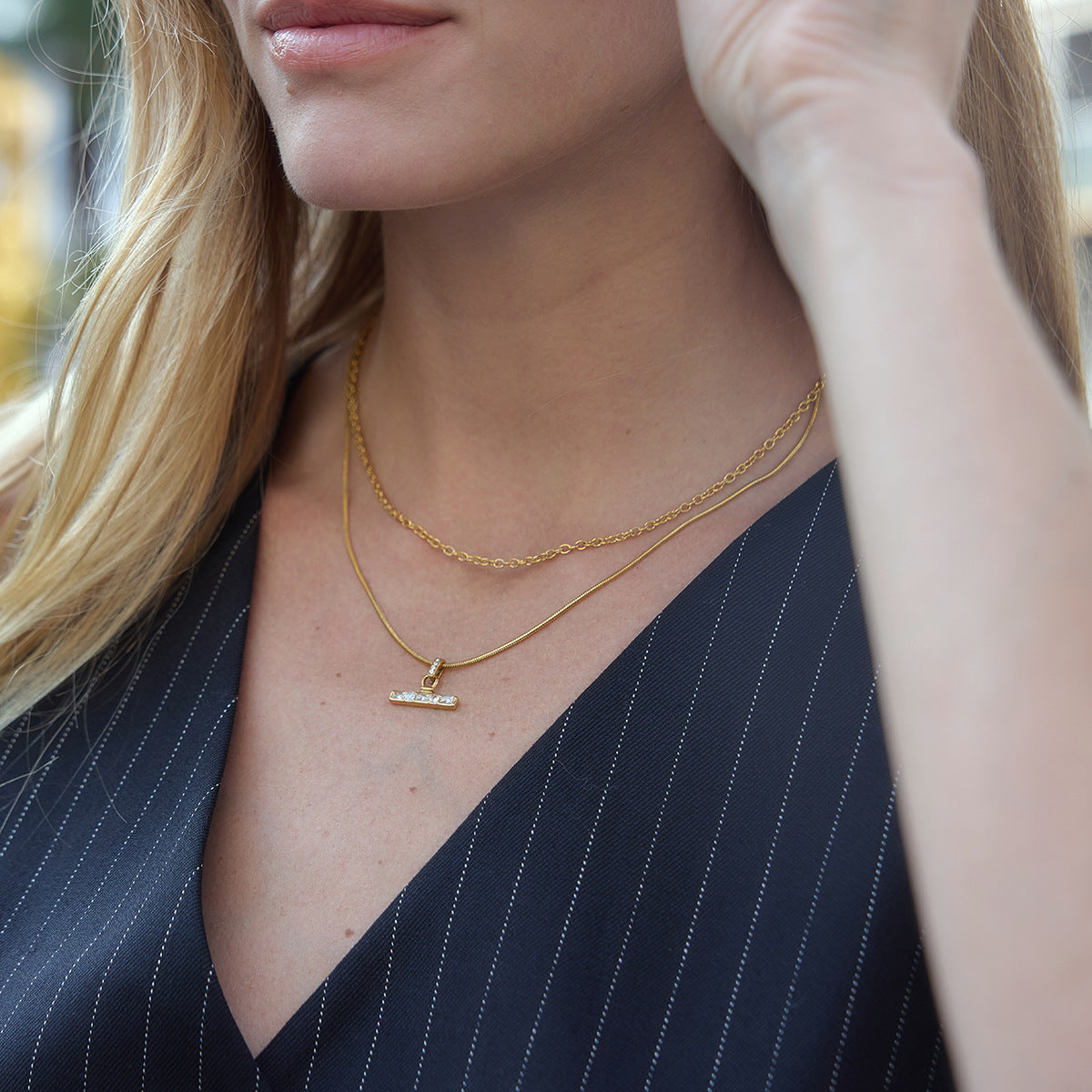 Bar Titanium Steel Light Luxury Minority Necklace