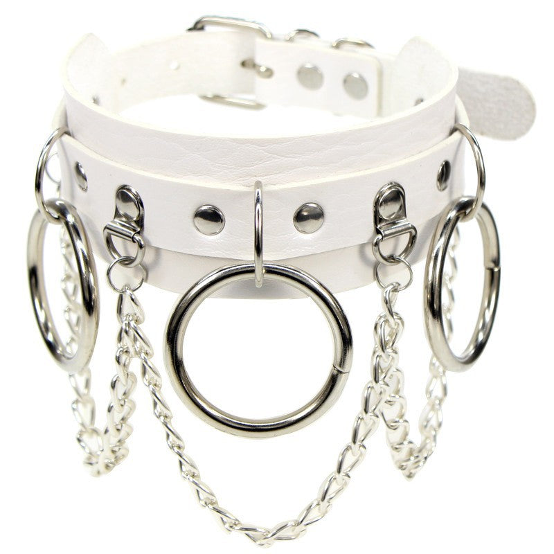 Personality Punk Street Shooting Nightclub Chain Clavicle Bandana Collar