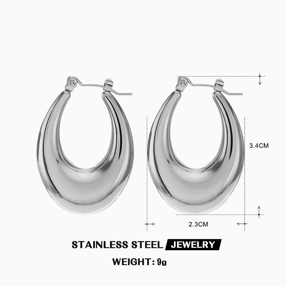 Women's High-grade Retro Stainless Steel French Style Light Luxury Earrings