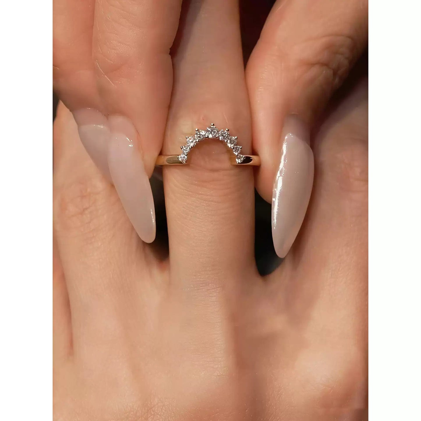 Rhinestone Twin Open High Sense Fashion Niche Personality Rings