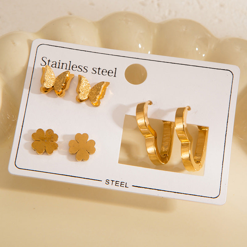 Titanium Steel Ear Exquisite Small Gold-plated Earrings