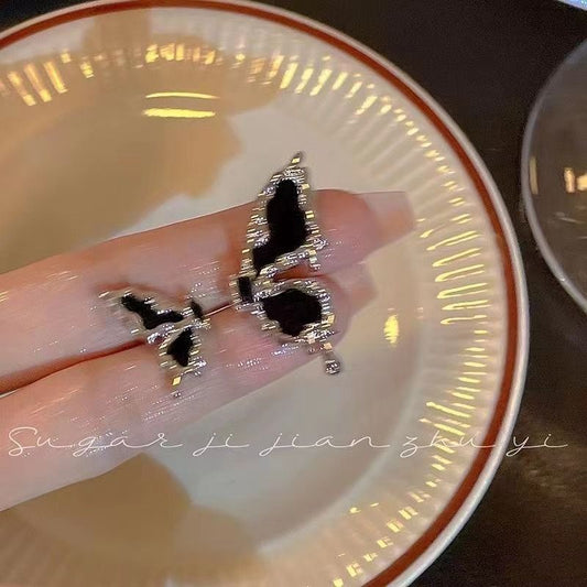 Sier Needle Asymmetric Butterfly Niche Temperament Rings