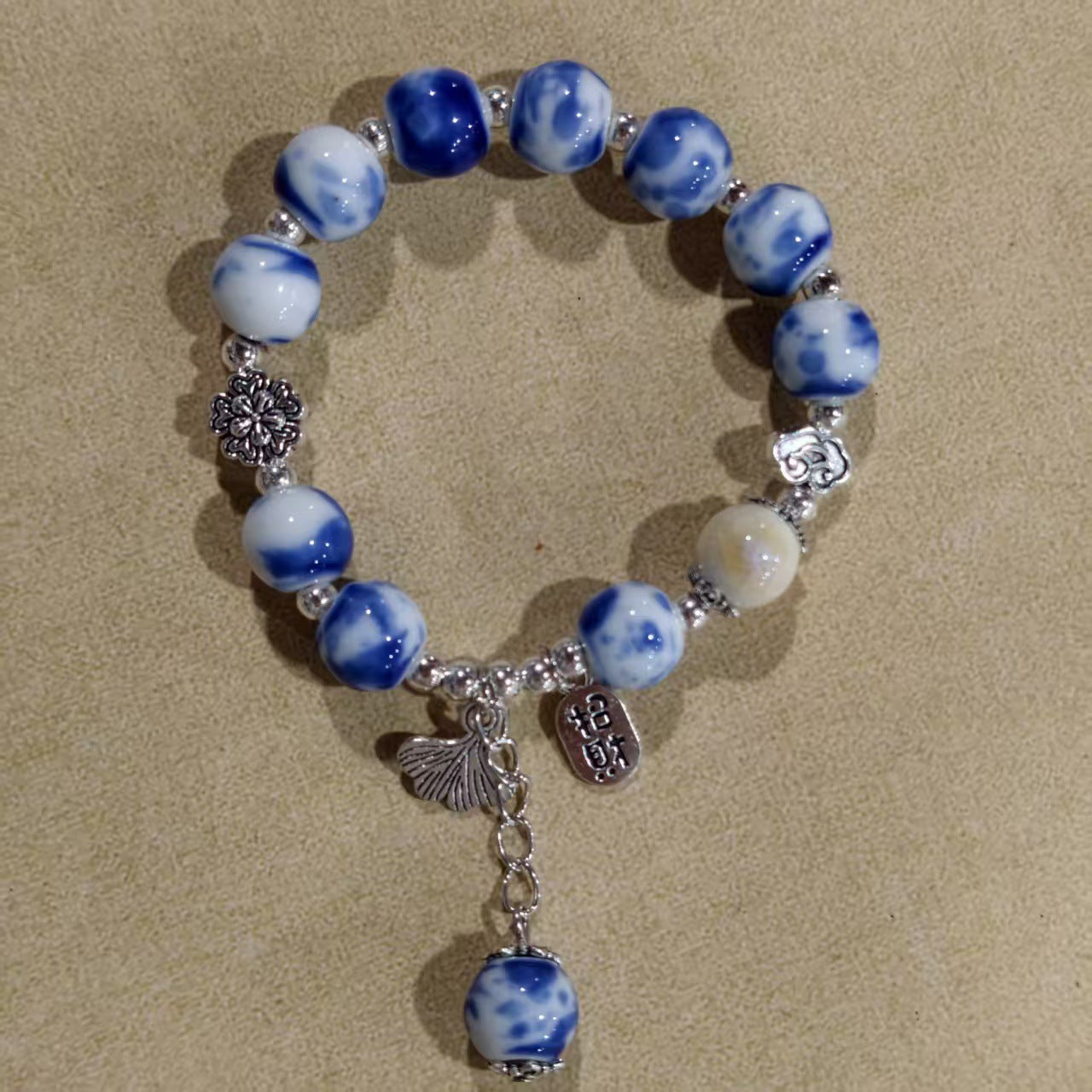 Ceramic Good-looking Stall Design Ginkgo Leaf Bracelet
