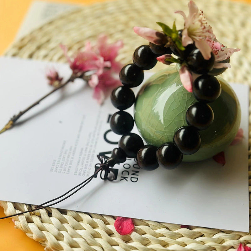 Ebony Beads African Purple Sandalwood Wooden Rosewood Crafts Buddha Bracelets