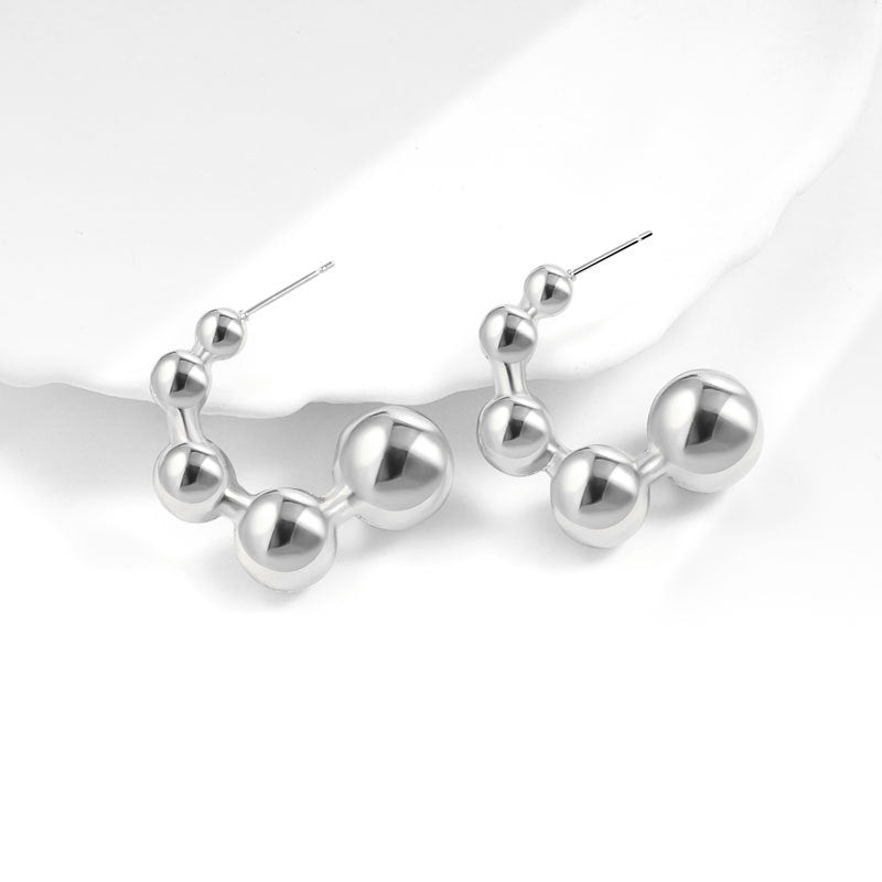 Geometric Metal Niche Design Frosty Style High Stud Earrings