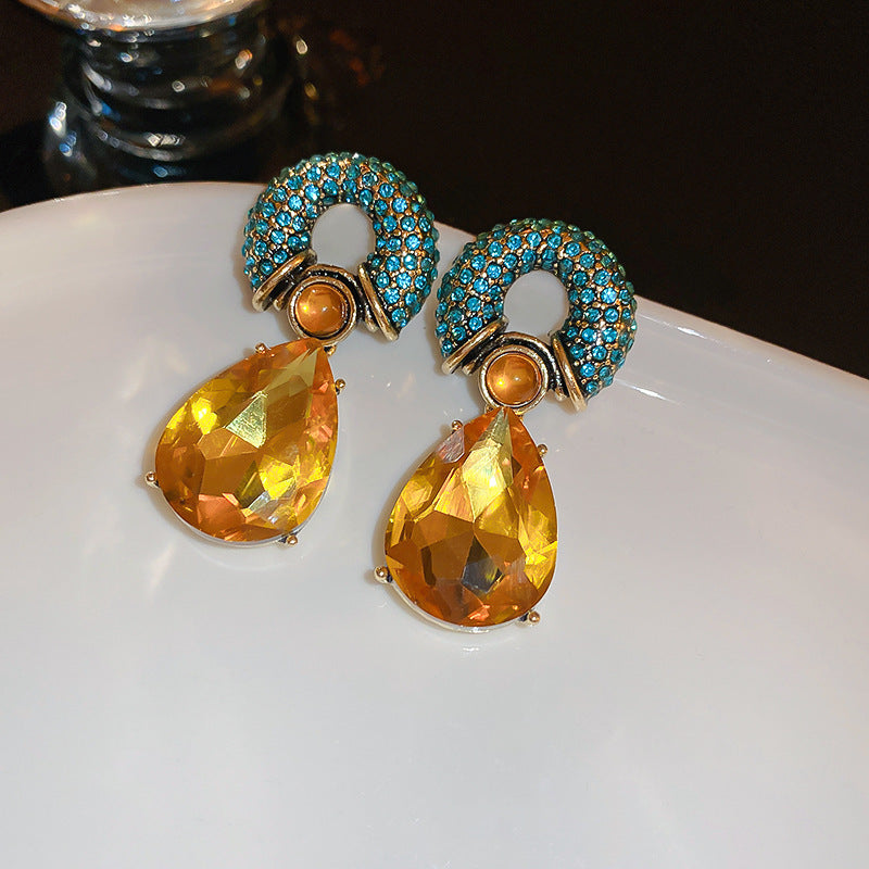 Women's Palace Style Sier Flower Light Luxury High-grade Design Sense Earrings