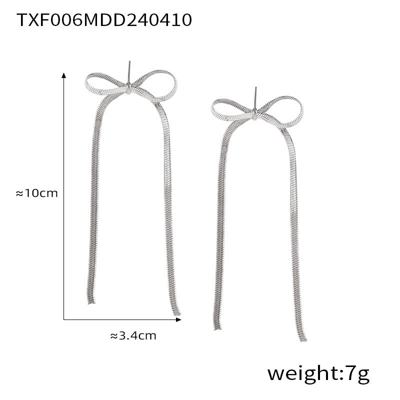 Korean Style Simple Sweet Personality Bow Geometric Chain Like Flat Pendants