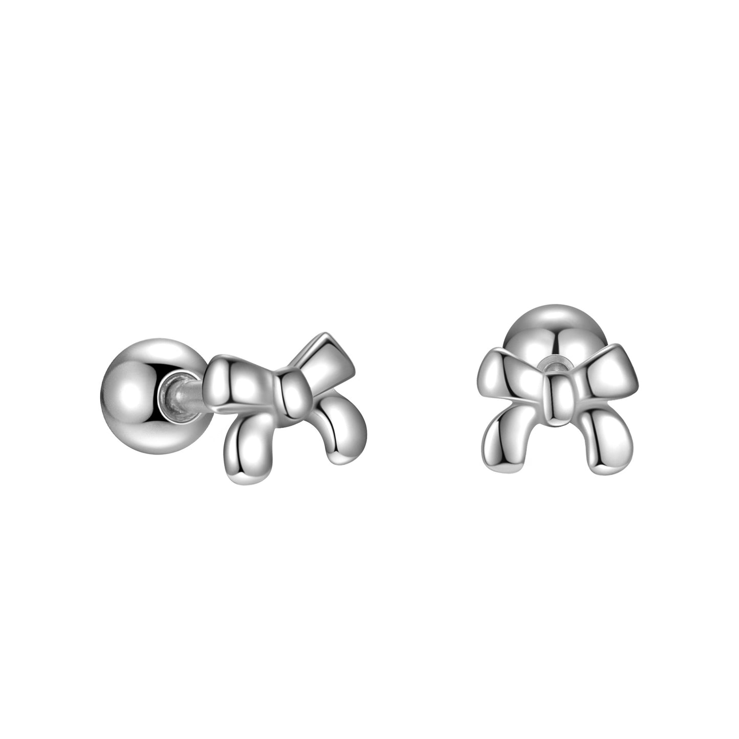 Sier Bow Screw Sweet Style Stylish Simple Personality Rings